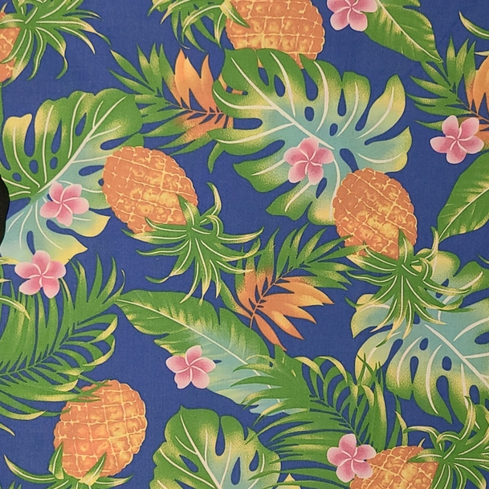 31% OFF TREAT 3 YDs fabric Hawaii Pineapple floral yellow orange green blue